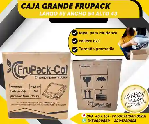 Caja Grande Para Mudanza Frupack 54 Largo X 43 De Ancho X 53 Alto Empaque Y Embalaje