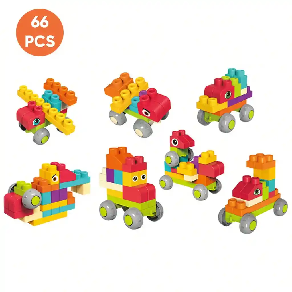 Juego Bloques De Construcción Figuras Grandes 66 Pieza Niños