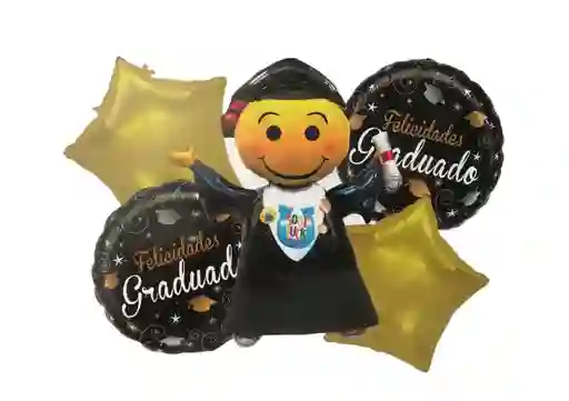 Bouquet 5 Piezas De Globos Metalizados Motivo Grado Infantil