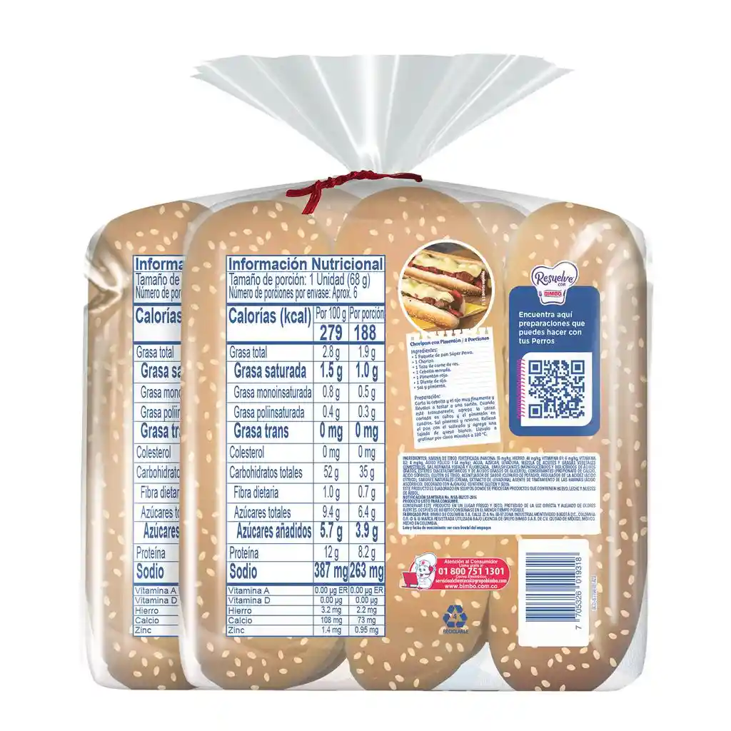 Bimbo Pan Super Perro 2 Paquetes / 6 Unidades