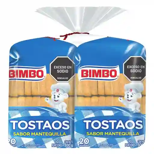 Bimbo Tostaos Mantequilla 2 Paquetes / 20 Unidades / 300 G / 10.58 Oz
