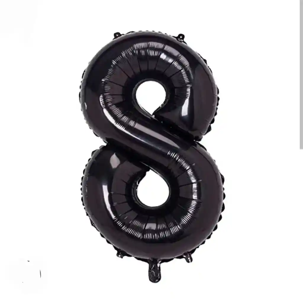 Globo Metalizado Negro # 8