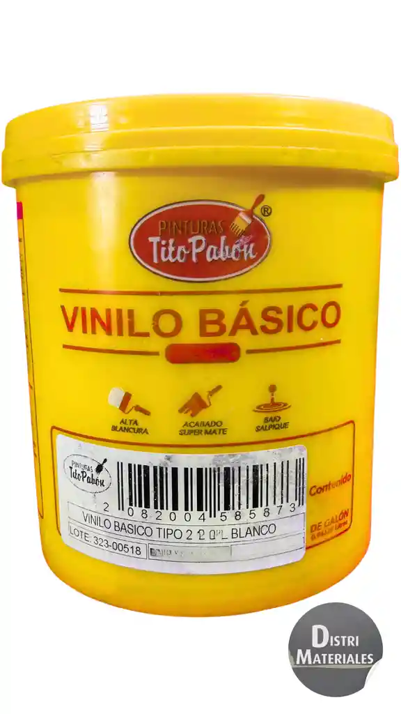 Vinilo Blanco Tipo 2 Basico X Galon Tito Pabon