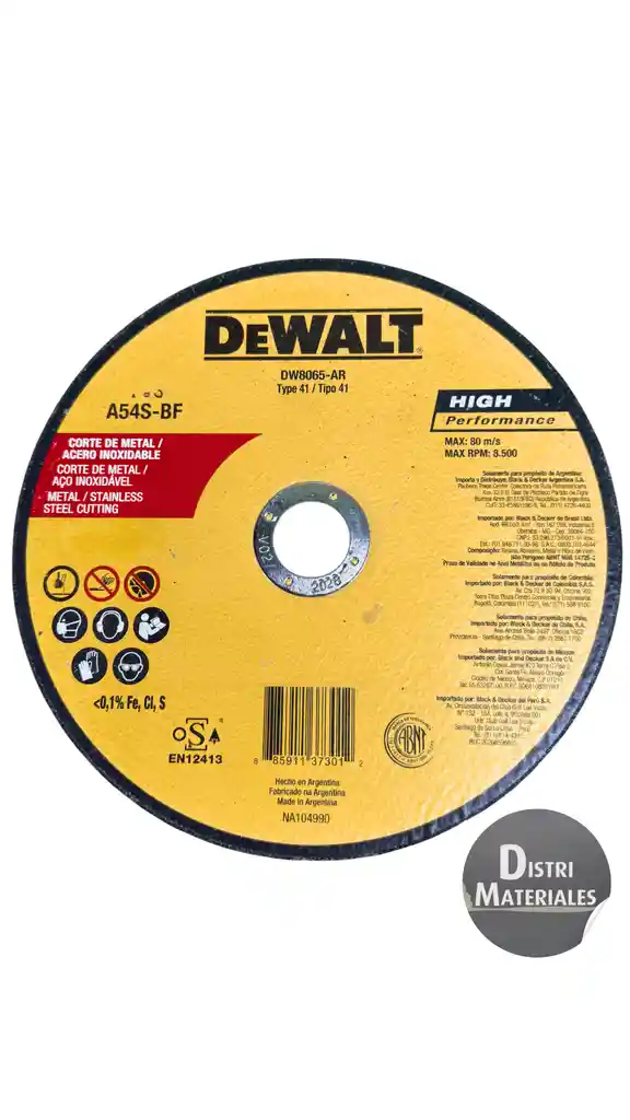 Disco Corte Metal 9" Dewalt