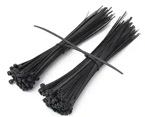 Amarras Plásticas Negras, 2.5x300mm - 100 Und