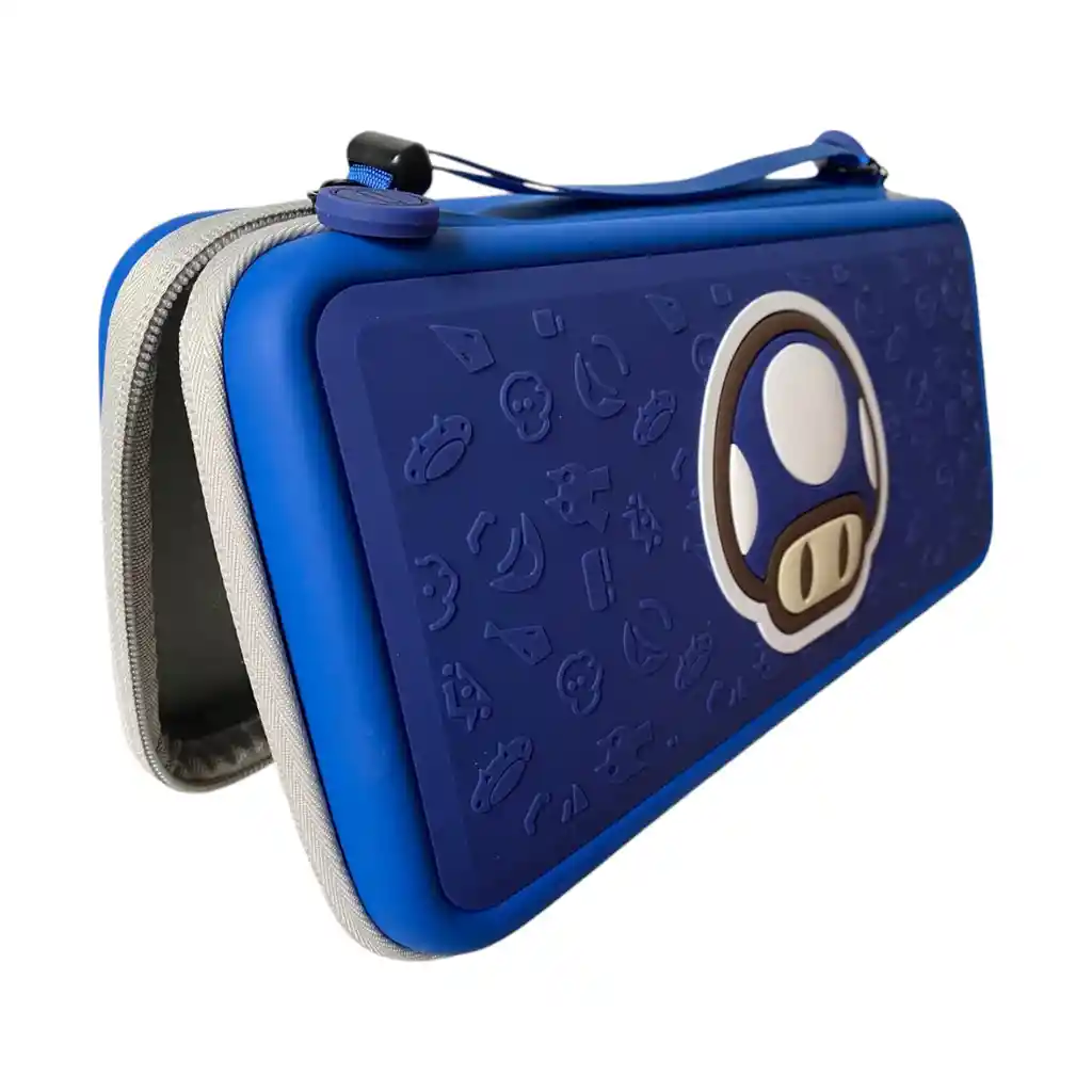 Estuche De Viaje Rígido Diseño Toad Azul Compatible Con Switch 2