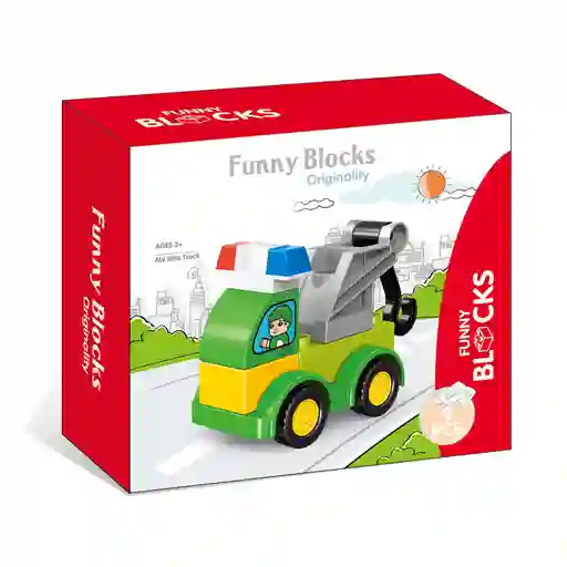 Juego Construcción Grúa Armable 9 Piezas Grandes Niños