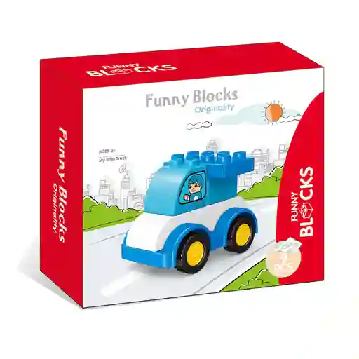 Juego Construcción Camión Policía Armable 9 Piezas Niños