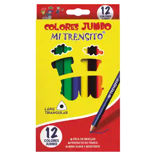 Colores Jumbo Triangulares X12 Mi Trensito