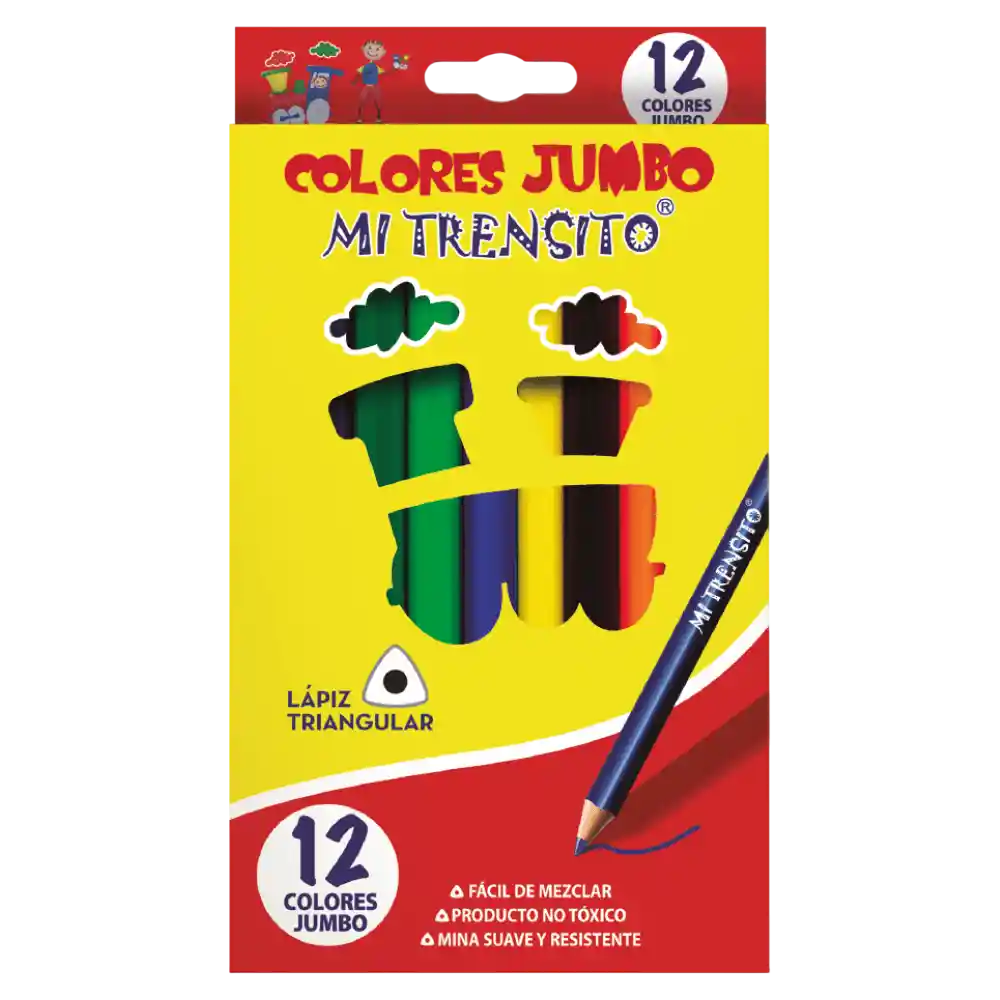 Colores Jumbo Triangulares X12 Mi Trensito