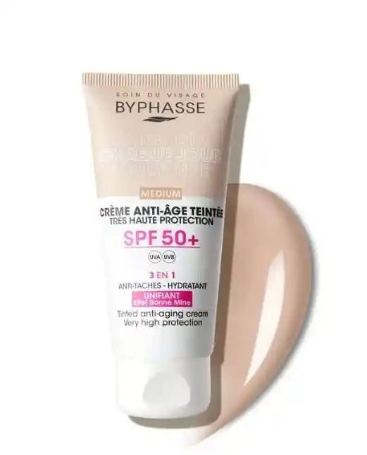 Crema Facial Con Color Spf 50 Byphasse 50ml.