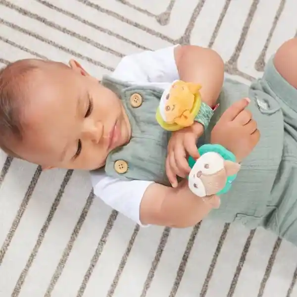 Sonajero Sensorial Para Bebés Con Mordedor Suave Motricidad