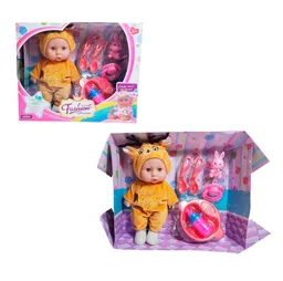 Muñeco Bebe Pijama + Utencilios Accesorios Juguete Niñas