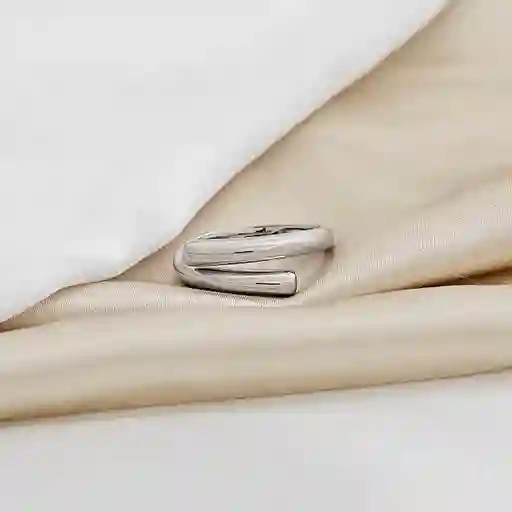 Anillo Liso Plateado Minimal