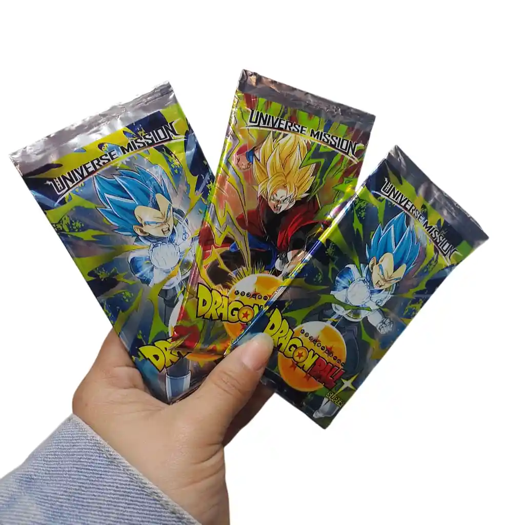 3 Sobres De Cartas Dragon Ball Brillantes (total 24 Cartas)