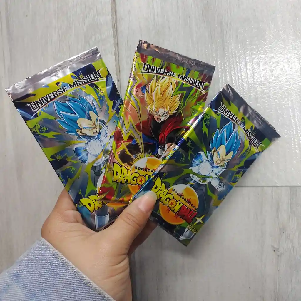 3 Sobres De Cartas Dragon Ball Brillantes (total 24 Cartas)