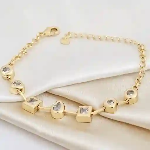 Pulsera Círculo, Corazón Y Cuadrado