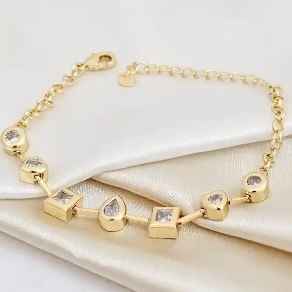 Pulsera Círculo, Corazón Y Cuadrado