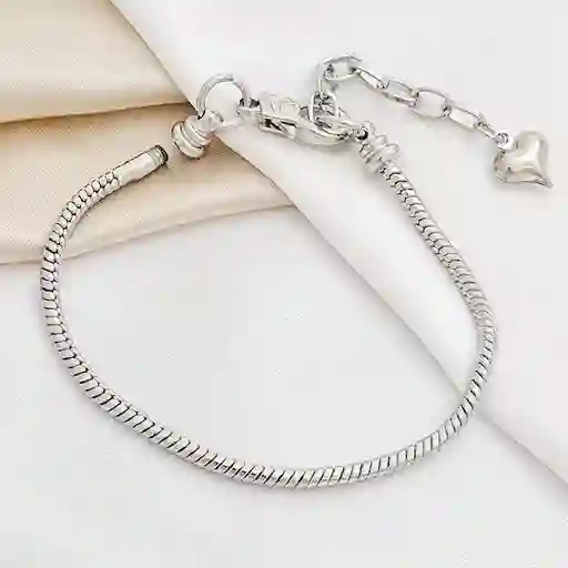 Pulsera Con Extensor Plateado Ajustable