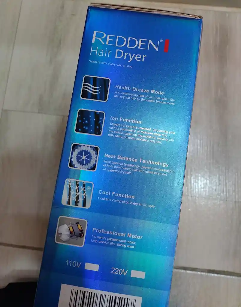 Secador Para Cabello De 5000 W Rd-2021 Redden Negro Mate