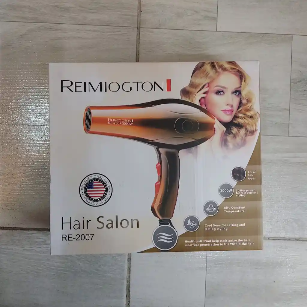 Secador Para Cabello De 3000 W Re-2007 Reimiogton Negro Con Dorado