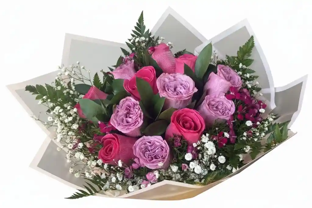 Buqueth 12 Rosas Rosadas