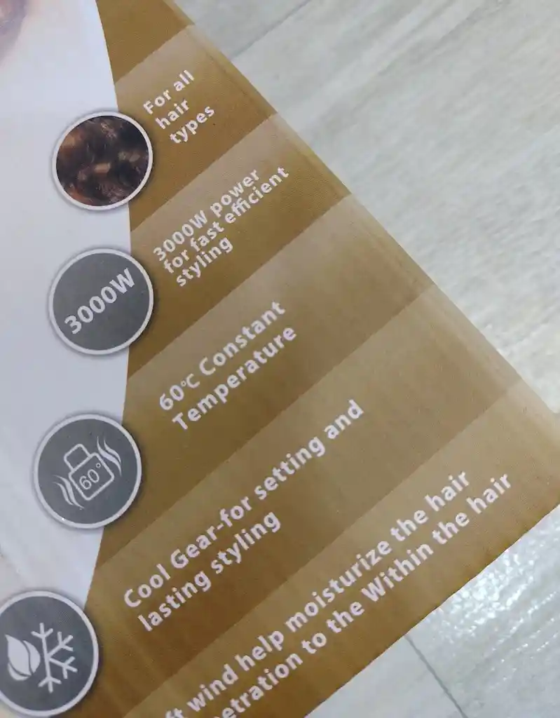 Secador Para Cabello De 3000 W Re-2007 Reimiogton Negro Con Dorado