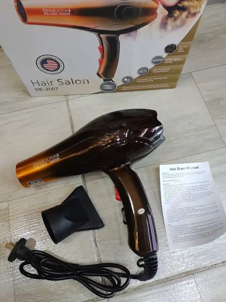 Secador Para Cabello De 3000 W Re-2007 Reimiogton Negro Con Dorado