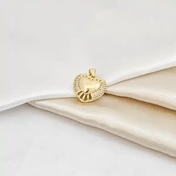 Dije Corazón Liso Con Circones