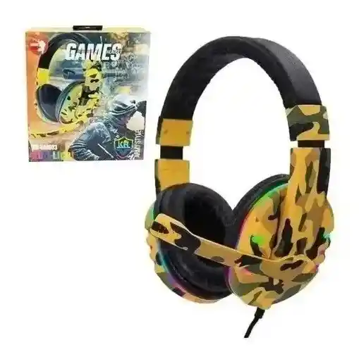 Audifonos Con Cable Diadema Militar Amarilla Games