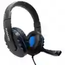 Audifonos Con Cable Diadema Negra Con Azul Komc K4
