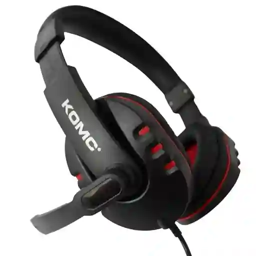 Audifonos Con Cable Diadema Negra Con Roja Komc K4