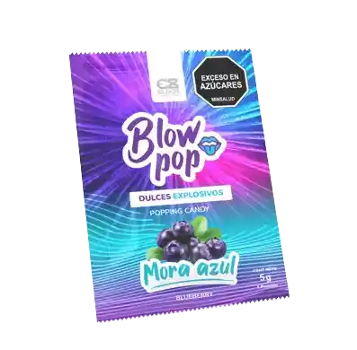 Blow Pop Sabor Mora Azul 5 G | Polvo Comestible Para Sexo Oral | Explosivo Y Delicioso 💙 Blow Pop Blueberry Flavor 5 G | Edible Popping Candy For Oral Sex | Sweet & Tingling Fun