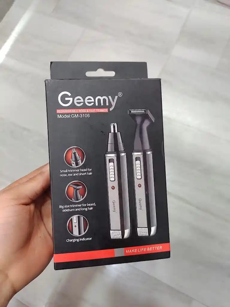 Afeitadora Portátil De Naríz Y Cabello Geemy Gm-3106 2 En 1