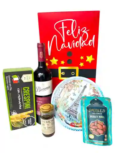Ancheta Sabor A Hogar Con Vino, Galletas Y Mas Delicias Para Compartir - Regalo De Navidad - Ancheta Regalo Familiar O Empresarial