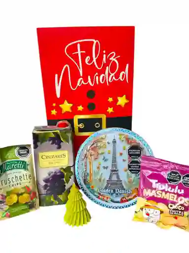 Ancheta Navidad En Familia Con Cafe, Chocolates Y Vino - Regalo De Navidad - Ancheta Regalo Familiar O Empresarial