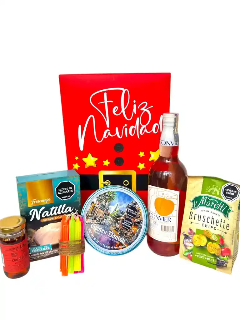 Ancheta Brindis Navideño Con Vino, Tostaditas Y Natilla - Regalo De Navidad - Ancheta Regalo Familiar O Empresarial
