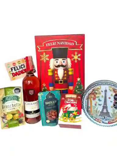 Ancheta Amor A La Mesa Con Tostadas, Chocolate Y Vino - Regalo De Navidad - Ancheta Regalo Familiar O Empresarial