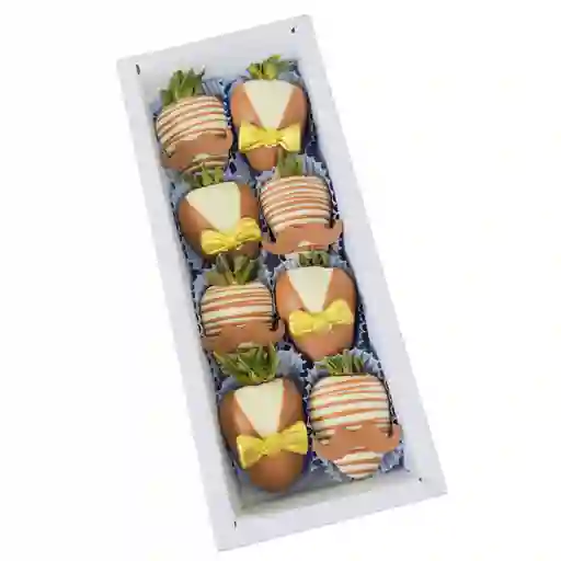 Caja Fresas Con Chocolate X8