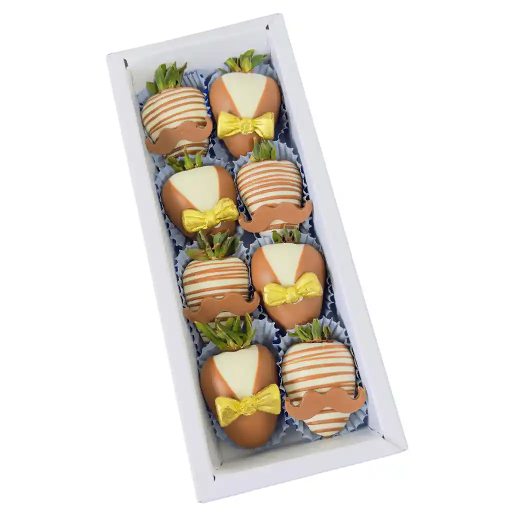 Caja Fresas Con Chocolate X8