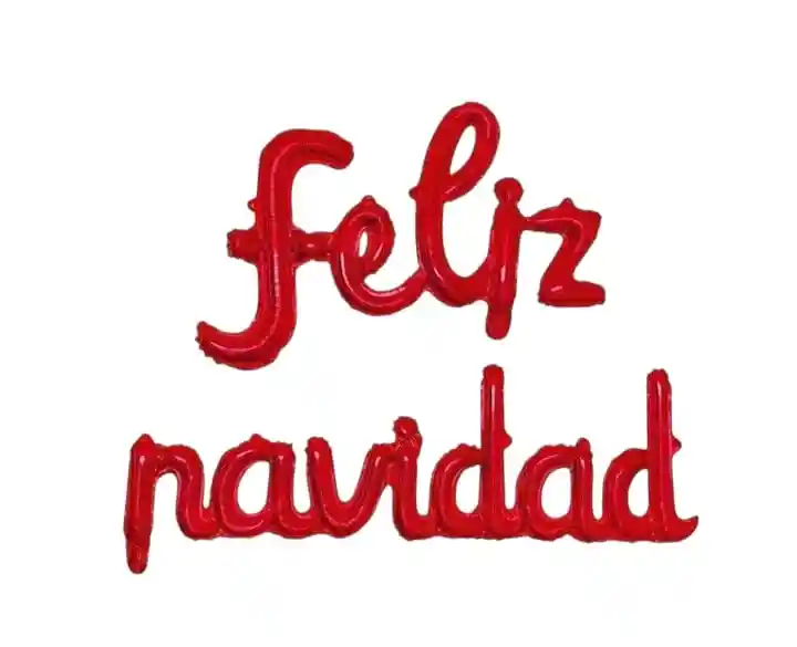 Globo Metalizado Feliz Navidad Letra Cursiva Rojo