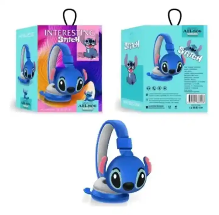Audifonos Inalambricos Bluetooth Stitch Radio Fm Ah-806 Color Azul