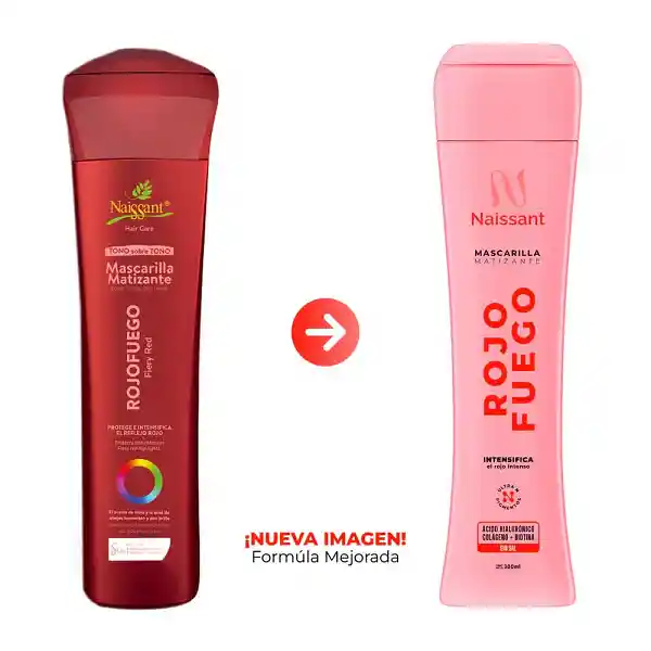 Mascarilla Tono Sobre Tono Rojo Fuego 300 Ml