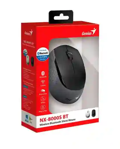 Mouse Genius Inalámbrico Bluetooth Nx 8000s Bt Negro
