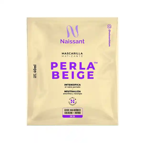 Mascarilla Naissant Capilar Matizante Tono Rubio Beige Perlado 40ml