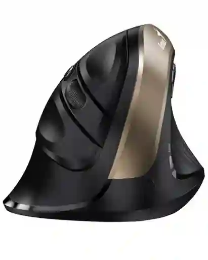 Mouse Genius Inalambrico Ergonomico Vertical 8250s Negro Dorado