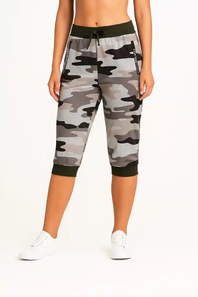 Jogger Capri Camuflado Talla Unica