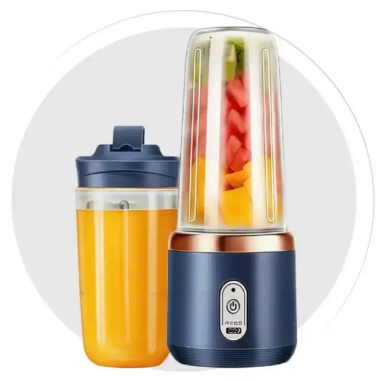 Licuadora Portátil Recargable 300ml Viaje Doble Vaso