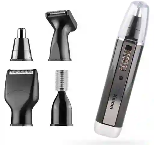 Recortadora Eléctrica 4 En 1 Kemei Nariz Orejas Cejas Barba Recargable