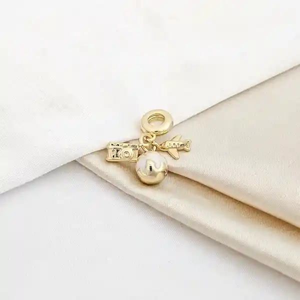 Charm Planeta Blanco Con Avión